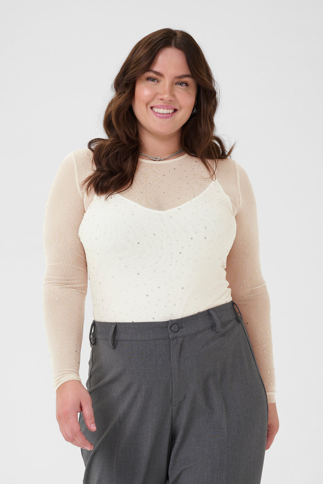 Kaffe Curve Mesh Bluse